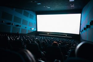 theater with speaking all around the walls