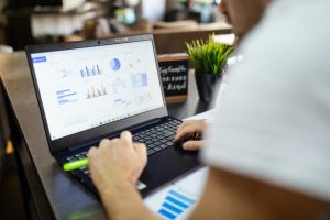 charts on laptop screen