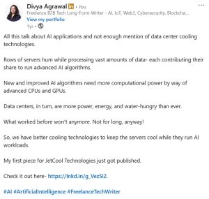 share a sample of your work LI Evergreen post example