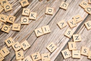 scrabble tiles spelling AI